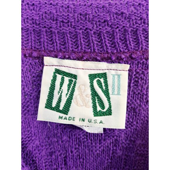 W&S Vintage Women's Sweater Purple Medium Short Sleeve - Picture 3 of 5